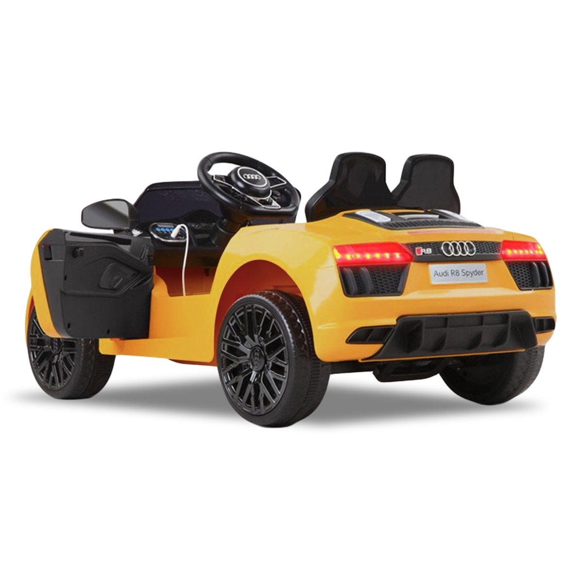 R8 Spyder Audi Licensed Kids Electric Ride On Car Remote Control - Yellow