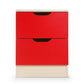 Bedside Table Cabinet Storage Chest 2 Drawers Lamp Side Nightstand - Red White