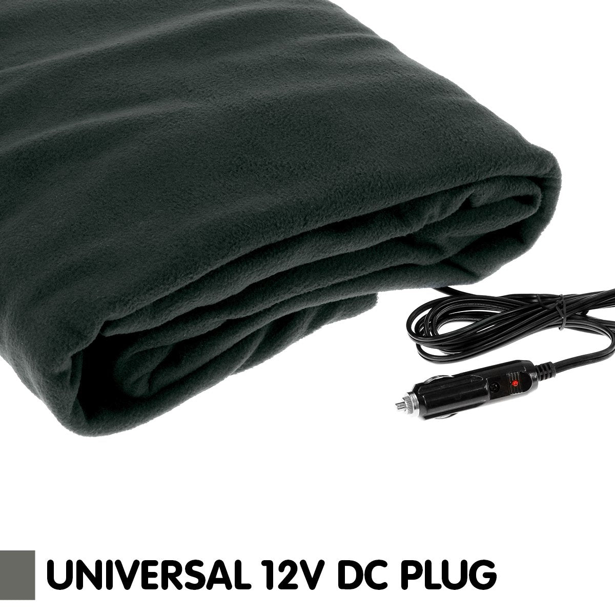 Heated Electric Car Blanket 150x110cm 12V - Black