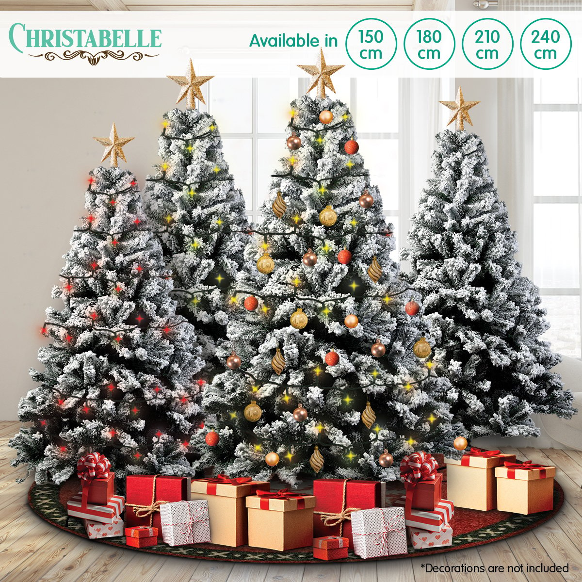 6ft 1.8m 850 Tips Snow-Tipped Artificial Christmas Tree