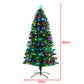 6ft 1.8m 250 Tips Enchanted Pre Lit Fibre Optic Christmas Tree Stars Xmas Decor