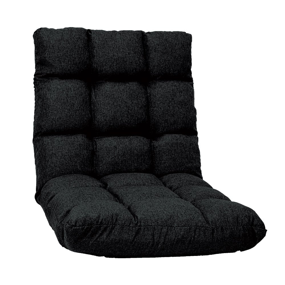 Mallyn Adjustable Floor Faux Linen Floor Chair Sofa - Black