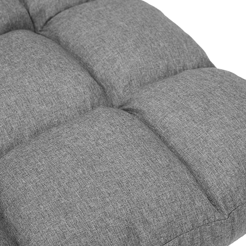 Mallyn Adjustable Floor Faux Linen Floor Chair Sofa - Dark Grey