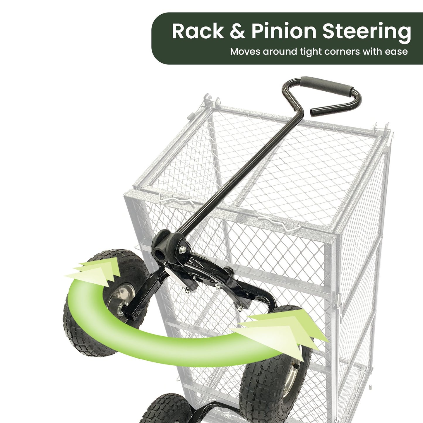 Steel Mesh Garden Trolley Cart - Green