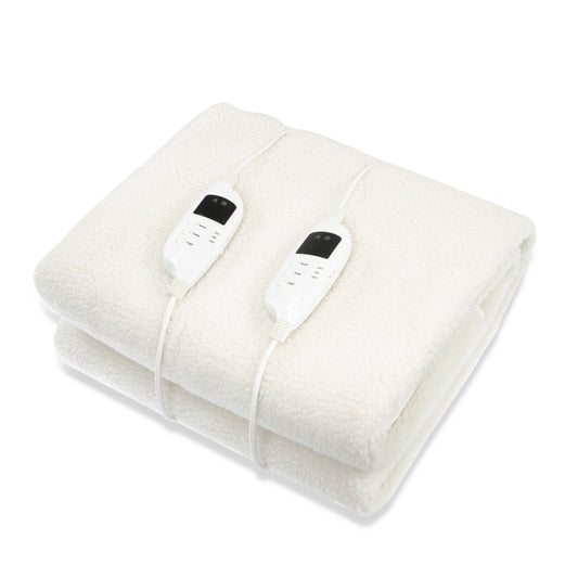 Electronic Fleecy Electric Blanket Heated Fitted Queen Size Bed Safety 9 Levels