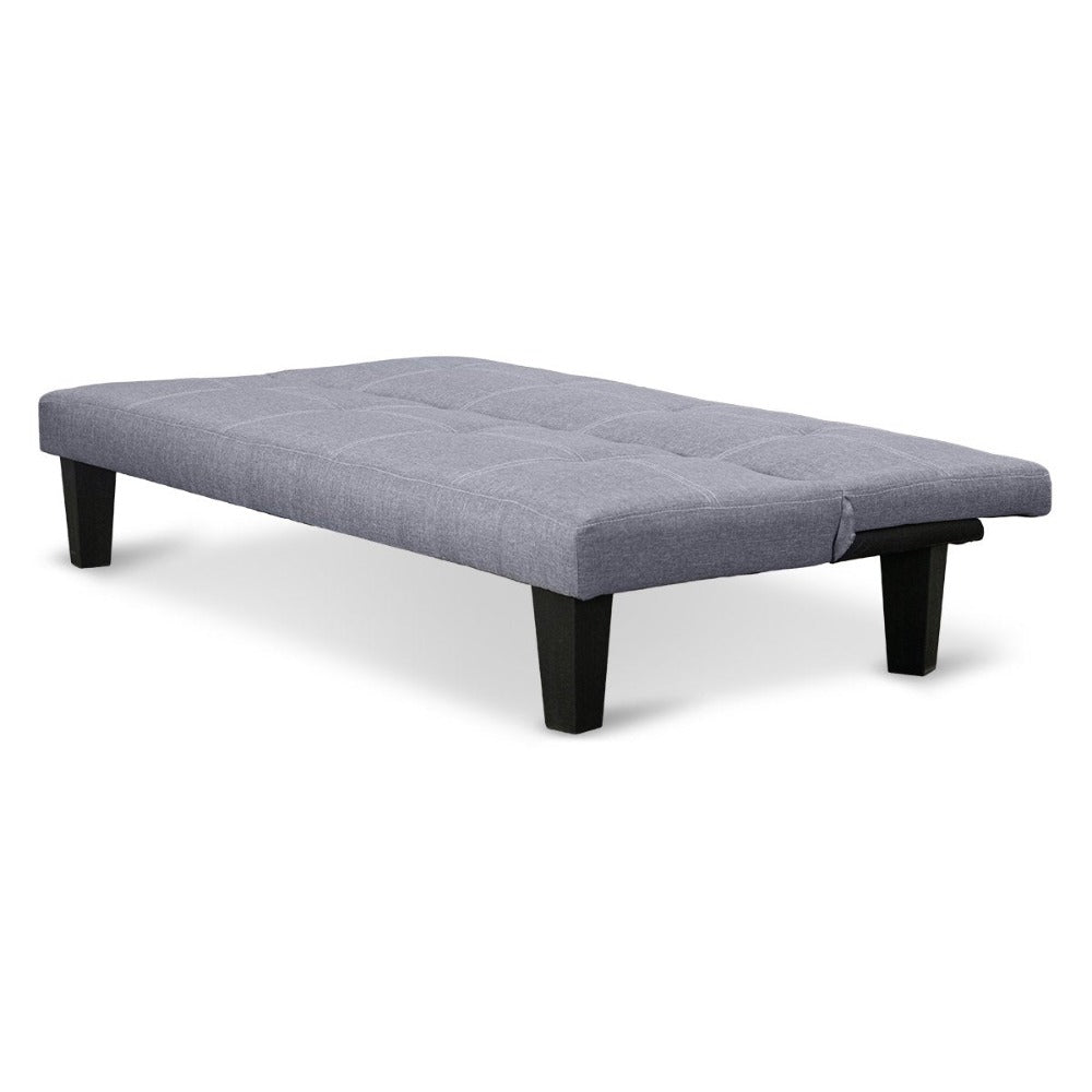 Moana 2-Seater Adjustable Suite Futon Wood Lounge Sofa Bed - Dark Grey