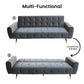 Milli 3-Seater Tufted Velvet Sofa Bed - Dark Grey