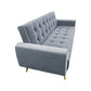 Milli 3-Seater Tufted Velvet Sofa Bed - Light Grey