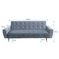 Milli 3-Seater Tufted Velvet Sofa Bed - Light Grey