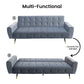 Milli 3-Seater Tufted Velvet Sofa Bed - Light Grey