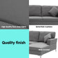 Mio 3-Seater L-Shaped Linen Sofa Lounge Left Side Chaise Couch - Dark Grey