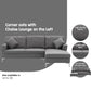 Mio 3-Seater L-Shaped Linen Sofa Lounge Left Side Chaise Couch - Dark Grey