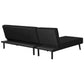 Maxine 3-Seater Corner Sofa Bed with Lounge Chaise Couch - Black