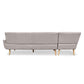 Marisol 6-Seater L-Shaped Faux Linen Wooden Corner Sofa with Right Chaise - Light Grey