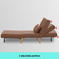 Maybelle Linen Adjustable Corner Sofa Lounge - Brown