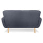 Maya 6-Seater Linen Futon Couch Sofa Set - Dark Grey