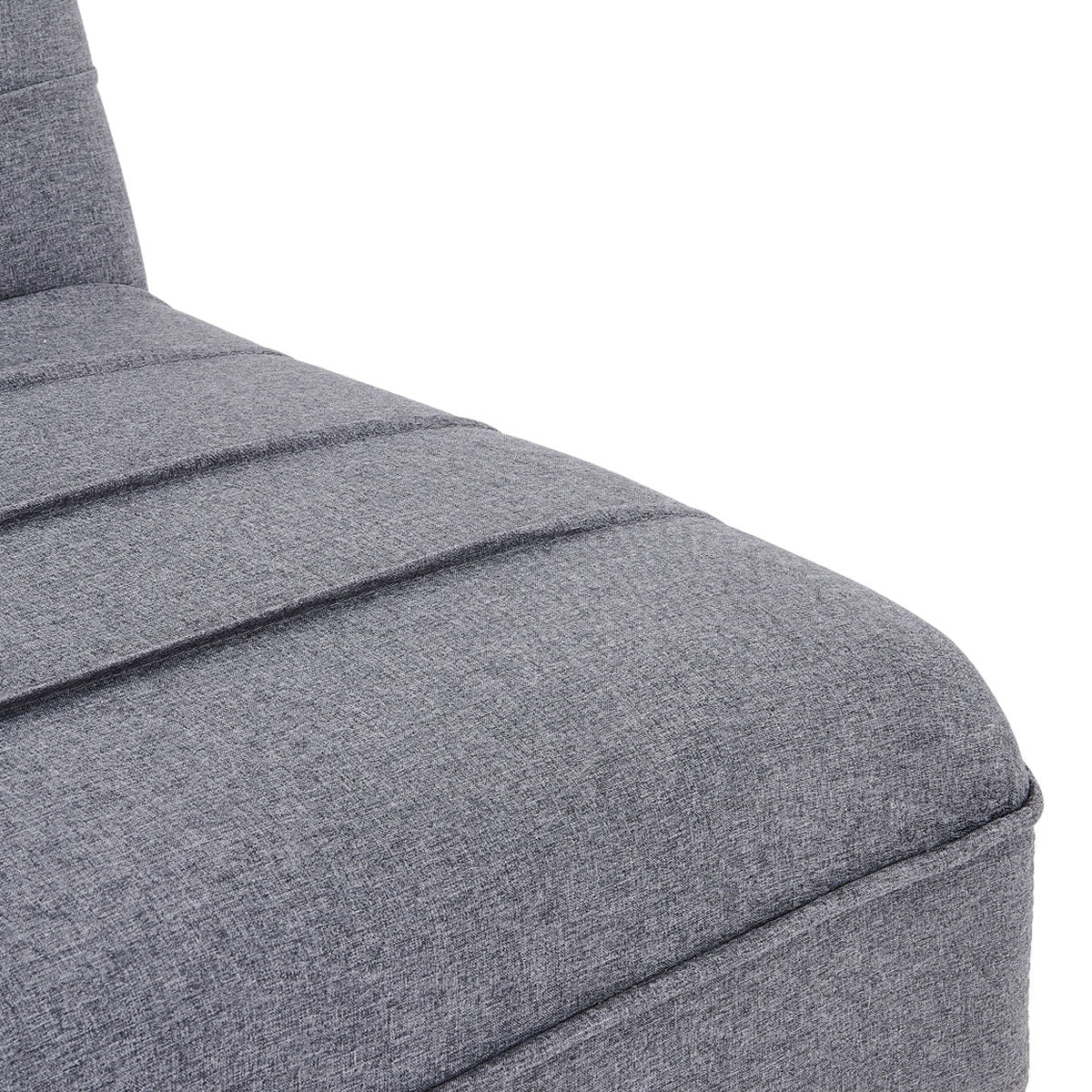 Melanie 3-Seater Linen Fabric Modular Sofa Bed Couch - Dark Grey
