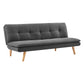 Matilda 3-Seater Linen Futon Sofa Bed Lounge - Dark Grey