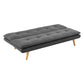 Matilda 3-Seater Linen Futon Sofa Bed Lounge - Dark Grey