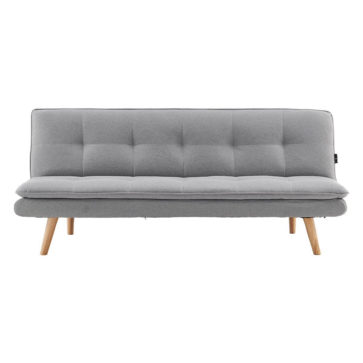Matilda 3-Seater Linen Futon Sofa Bed Lounge - Light Grey