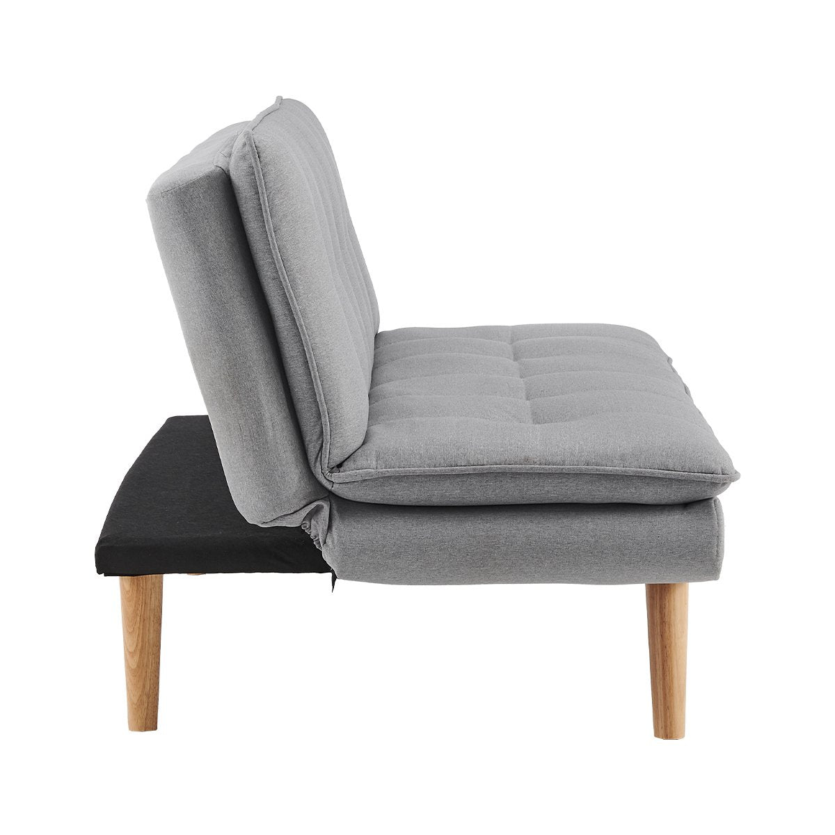 Matilda 3-Seater Linen Futon Sofa Bed Lounge - Light Grey