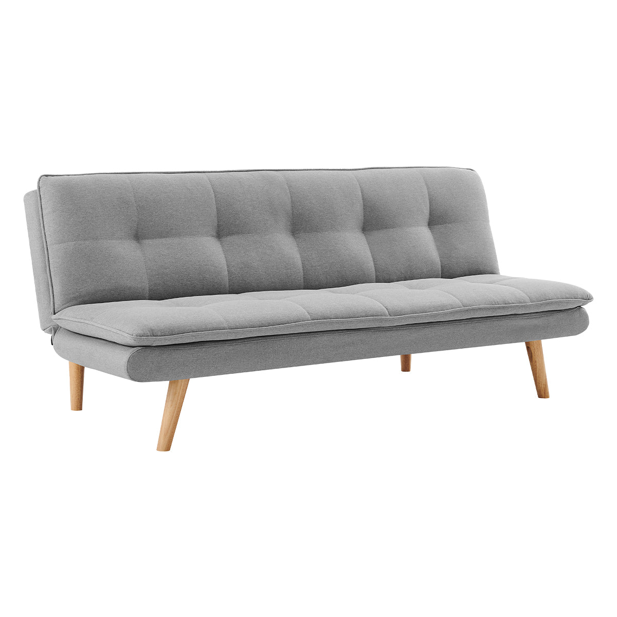 Matilda 3-Seater Linen Futon Sofa Bed Lounge - Light Grey