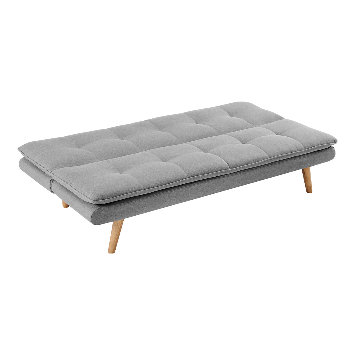 Matilda 3-Seater Linen Futon Sofa Bed Lounge - Light Grey