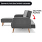 Meredith 3-Seater Corner Sofa Bed with Chaise Lounge - Dark Grey
