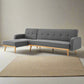 Meredith 3-Seater Corner Sofa Bed with Chaise Lounge - Dark Grey