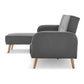 Meredith 3-Seater Corner Sofa Bed with Chaise Lounge - Dark Grey