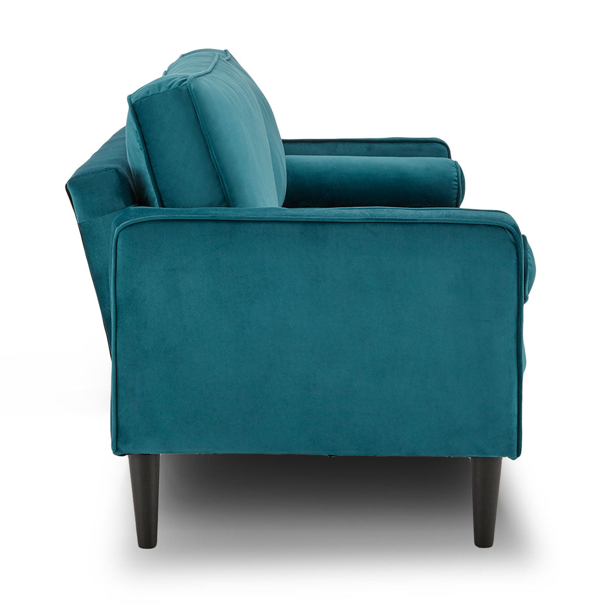 Melody 2-Seater Faux Velvet Suite Sofa Bed Lounge - Blue