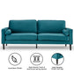 Melody 2-Seater Faux Velvet Suite Sofa Bed Lounge - Blue