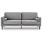 Melody 2-Seater Faux Velvet Suite Sofa Bed Lounge - Grey