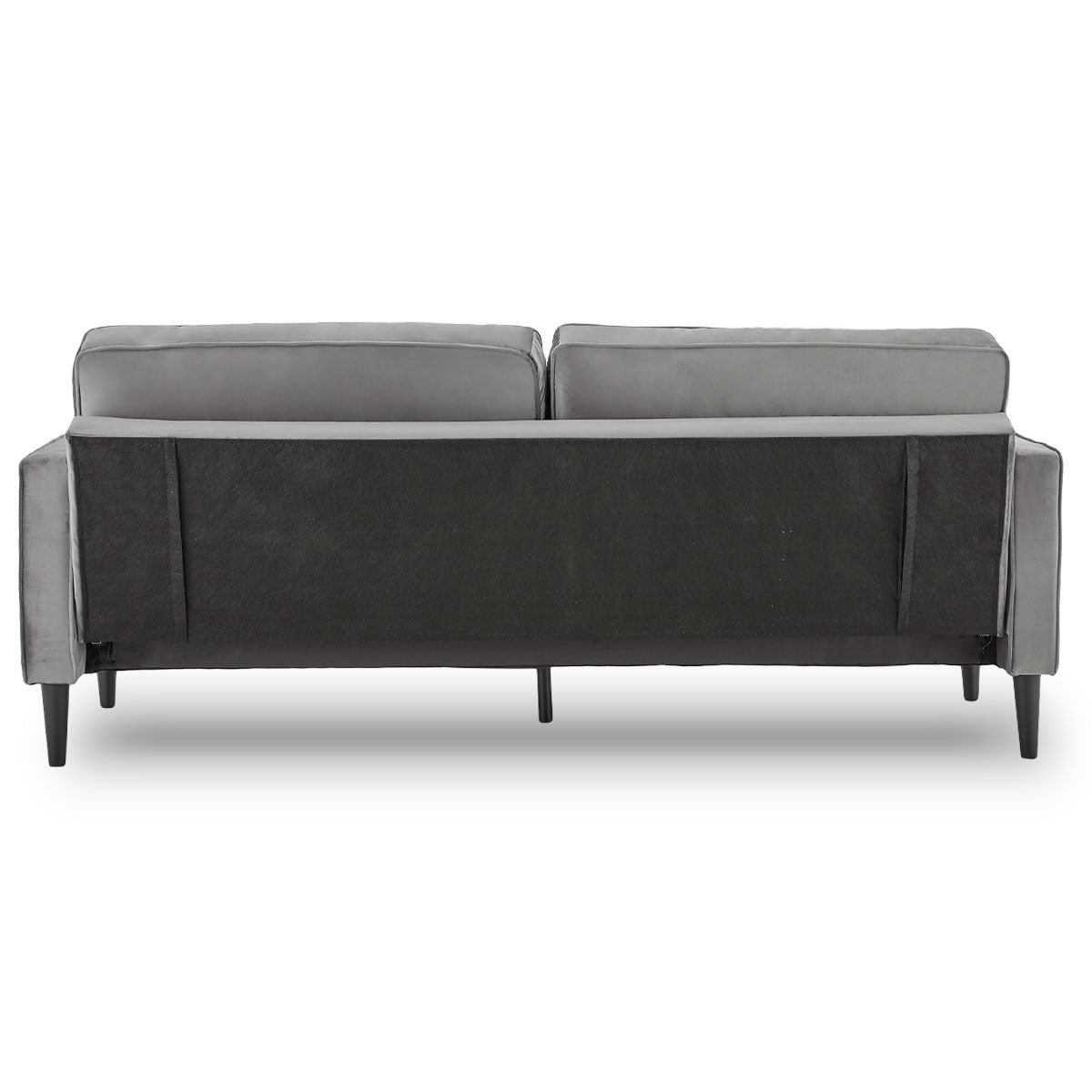 Melody 2-Seater Faux Velvet Suite Sofa Bed Lounge - Grey