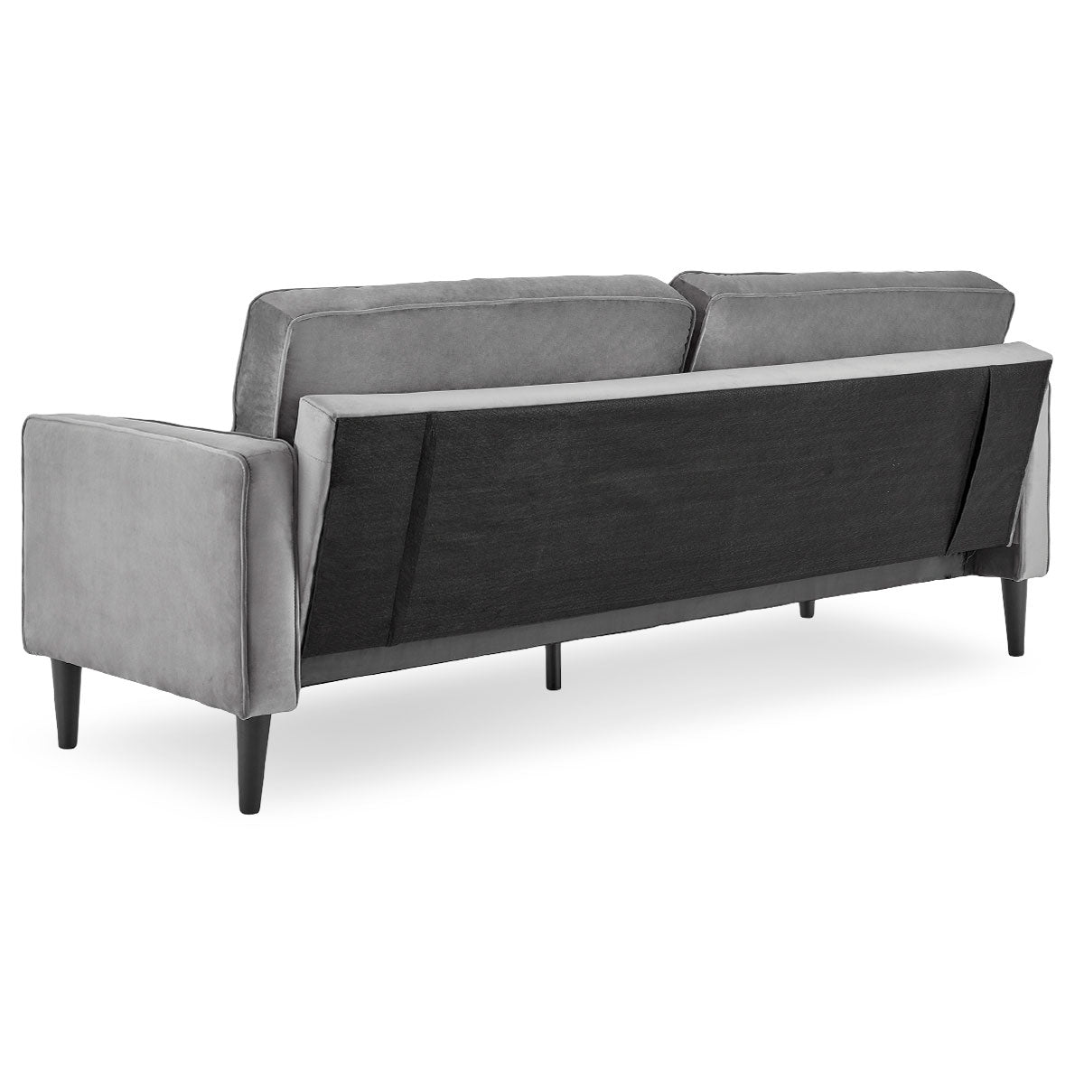 Melody 2-Seater Faux Velvet Suite Sofa Bed Lounge - Grey