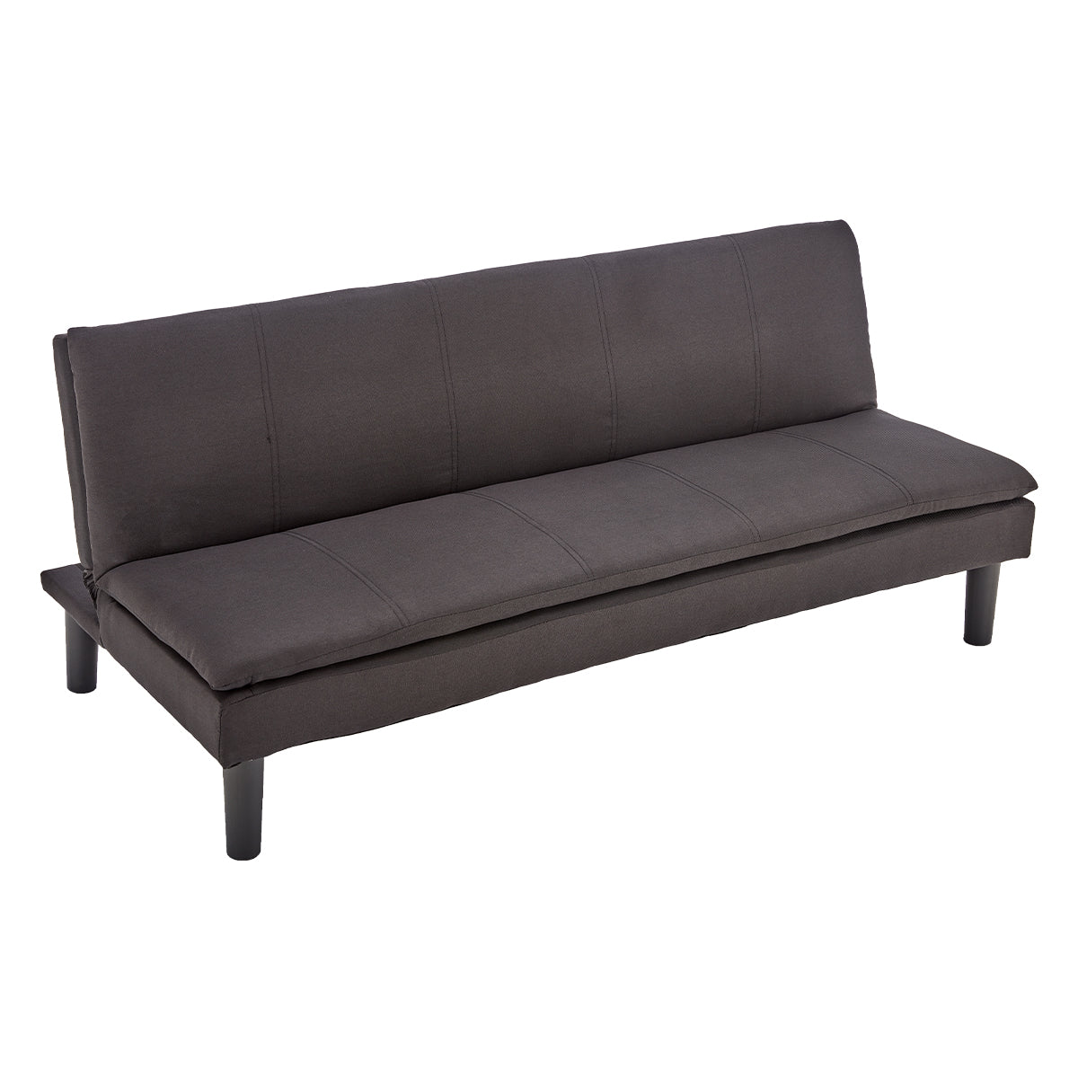 Monroe 3-Seater Faux Linen Fabric Modular Sofa Bed Couch - Black
