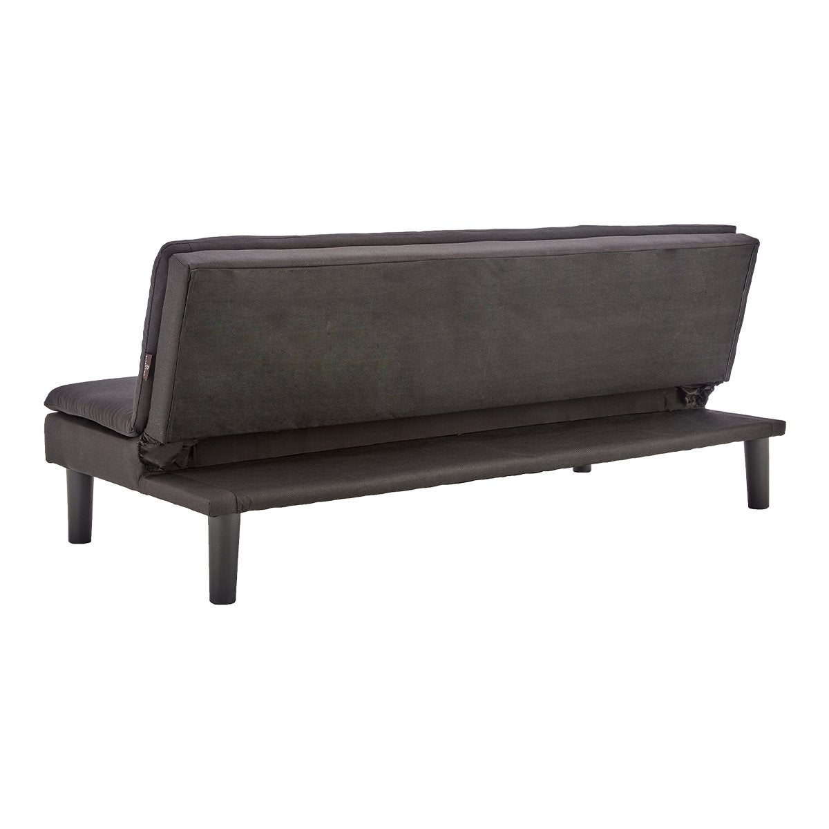 Monroe 3-Seater Faux Linen Fabric Modular Sofa Bed Couch - Black