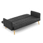 Magnolia 3-Seater Linen Fabric Armrest Modular Sofa Bed Couch - Black
