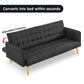 Magnolia 3-Seater Linen Fabric Armrest Modular Sofa Bed Couch - Black