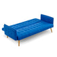 Magnolia 3-Seater Linen Fabric Armrest Modular Sofa Bed Couch - Blue