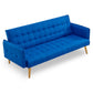 Magnolia 3-Seater Linen Fabric Armrest Modular Sofa Bed Couch - Blue