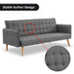 Magnolia 3-Seater Linen Fabric Armrest Modular Sofa Bed Couch - Dark Grey
