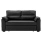 Maisie 2-Seater Faux Leather Sofa Bed Lounge Couch - Black