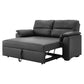 Maisie 2-Seater Faux Leather Sofa Bed Lounge Couch - Black