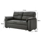 Maisie 2-Seater Faux Leather Sofa Bed Lounge Couch - Black