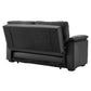 Maisie 2-Seater Faux Leather Sofa Bed Lounge Couch - Black