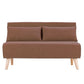 Mallory 2-Seater Faux Linen Adjustable Sofa Bed Lounge - Brown