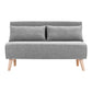 Mallory 2-Seater Faux Linen Adjustable Sofa Bed Lounge - Dark Grey