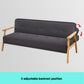 Monet 3-Seater Linen Fabric Wood Sofa Bed Lounge - Dark Grey