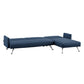 Merritt 3-Seater Chaise Sofa Bed with 3 Pillows - Blue